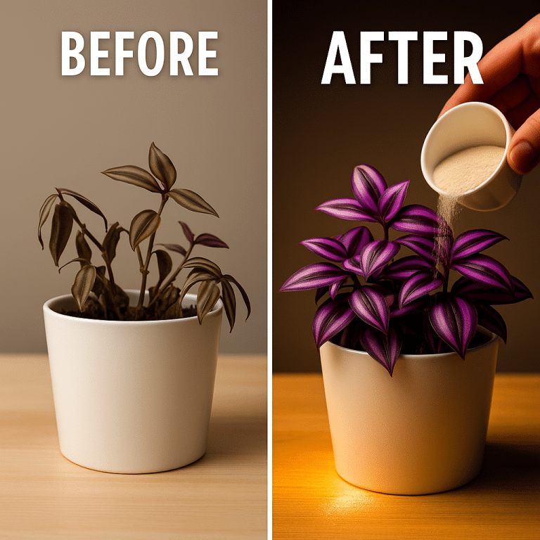 One simple powder made my Wandering Jew explode with color – Easy Yum