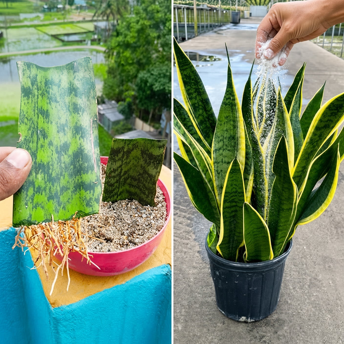 Snake Plant Indoor and Outdoor Care With White Root Powder, Premium Indoor Plant Soil Mixes, and Luxury Decor